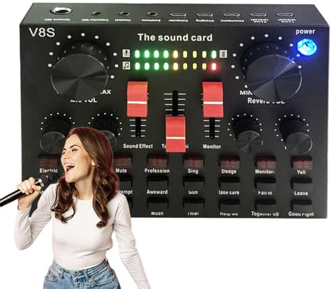 Mezclador de tarjeta de sonido, tarjeta de sonido de,Consola de tarjeta de sonido - Monitor de audio compacto, interfaz de audio práctica para PC para usar en streaming