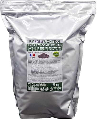 5 kg d'ENGRAIS COMPLET universel et équilibré - SoluControl - UAB - Utilisable en Agriculture BIOLOGIQUE