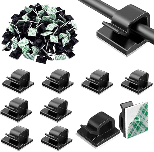 50Pcs Cable Management, Cable Clips Self Adhesive, Strong and Durable Cable Organizer Clips for Wire Organizing, Adhesive Cable Clips, Wire Clips for Cables for Organizing Desk Car Office Home.