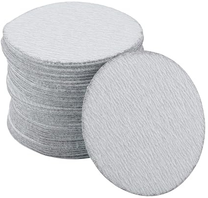 Motoforti 50Pcs 75mm 3 Inch Hook and Loop Sanding Discs 240 Grit Sandpaper | Universal for Car, Wet and Dry Sandpaper, Aluminum Oxide, Wood, Metal, Round Flocking Efficient Grinding and Polishing