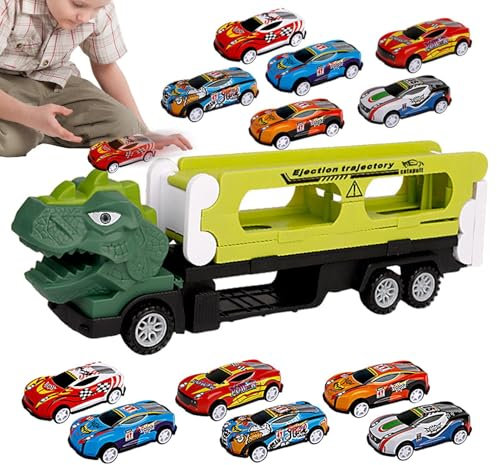 Jouets De Camion De Dinosaure - Jouets De Camion De Piste Coulissantes, Jouets De Transport Avec 12 Jouets, Jouets Éducatifs Pour Enfants | Transport De Dinosaure Pour