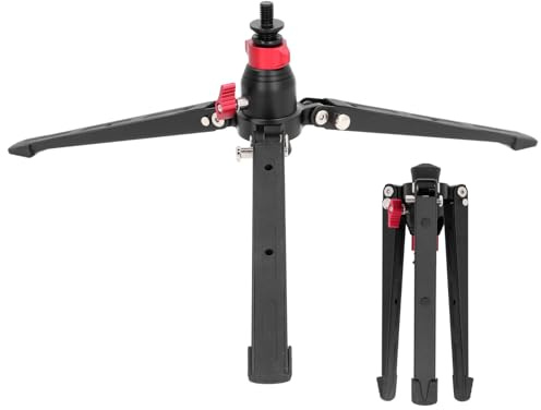 Mini treppiede base per monopiede, foro per vite da 3/8 di pollice carico fino a 10 kg, treppiede piccolo da tavolo in alluminio ruota a 360° per monopiedi fotocamera DSLR