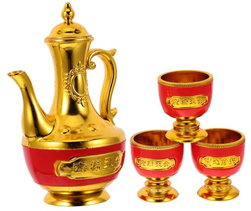 Warmhm Coupe Renaissance Pour Culte Bouddhiste Ensemble Tasses Offrande Avec Bouilloire Fournitures Rituels Divinités