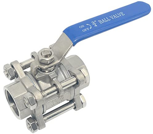 AWWVRLMM 3/4-Gewinde-Kugelhahn mit vollem Durchgang, 3-teilig, Edelstahl 316 NPT, WOG1000, NEU