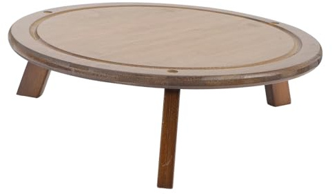 HIAKDOFT Soporte para Macetas de Bambú Resistente y Estable Soporte para Plantas de Interior y Exterior Base para Flores Multifuncional Diseño de Taburete Color Nogal