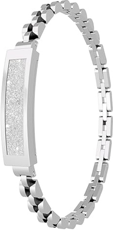 findtime Aktivitätstracker Fitness Tracker Damen Smart Bracelet Smartband Wasserdicht Schrittzähler Schlaftracker Kalorienzähler Schmal Schmuck Edelstahl Armreif für iOS Android Silber