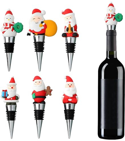 Wine Stoppers - 6Pcs Whimsical Bottle Stoppers for Wine, Champagne, Beer - Keep Fresh & Fizzy, Easy to Use - Perfect for Parties, Home Bars & Wine Lovers