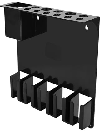 Wall Mounted Comb Tray Holder with Large Storage Space, Hair Trimmer Cutter Stand Organizer for Salon Hairdresser Tools, 11.81x2.95x13.19inch
