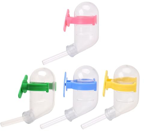 Ciieeo Leakproof 60Ml Vacuum Hamster Water Bottle with Quiet Nozzle, Small Animal Pet Waterer Suitable for Hamsters, Rabbits and Gerbils, Random Nozzle Color for Home Use Random Color