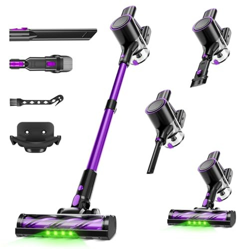 Honki Cordless Vacuum Cleaner,40Kpa Vacuum Cleaners for Home, Stick Vacuum Cordless with LED Display, 8 in 1 Lightweight Vacuum for Hard Floors(Black)