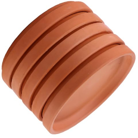 jojofuny Lot de 5 Soucoupes en Terre Cuite Rouge, Diamètre 13 Cm, Hauteur 1,7 Cm, Bac à Eau pour Pots de Fleurs D'intérieur et D'extérieur, Plateau de Drainage Étanche pour Jardin et