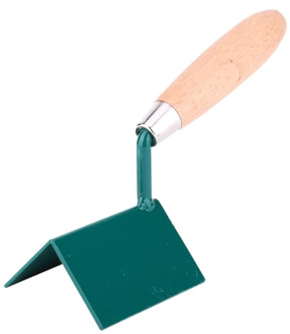 Paleta de enlucido de 75 mm Mango de madera profesional Hoja de acero Paleta de ángulo de esquina interior para enlucir paredes y techos Herramienta de construcción de acero y (ángulo recto)