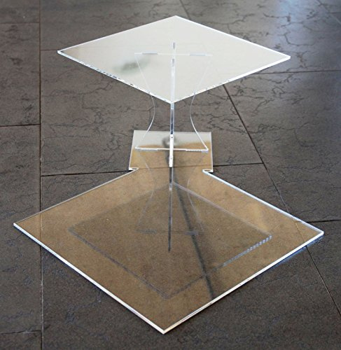 edelstahlheini.de Tortenständer Tortenetagere Acryl Etagere Hochzeit 2 Etagen Acrylglas 25x25 30x30 cm