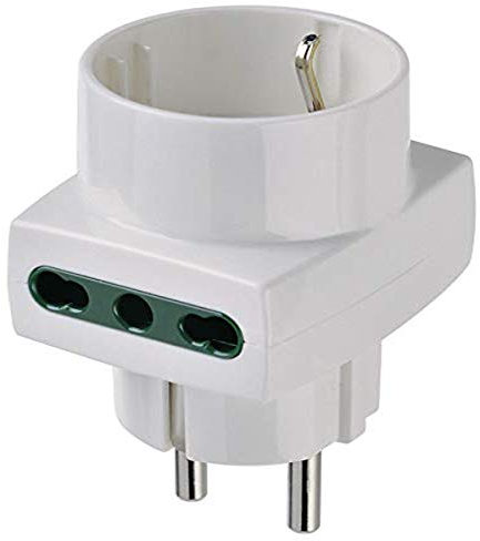 Vimar RI.00325B Adattatore multiplo SICURY 250 V, spina 16A combinata standard DE e FR, 2 Bpresa 16A standard IT P17/11, 1 presa 16A standard IT P30