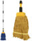 ASelected Trapeador Industrial Resistente, Mango y Abrazadera de 163 cm de Largo, 2 Cabezales extraíbles con Cable para Limpieza de Suelos de Garaje, hormigón y Azulejos (Amarillo y Azul)