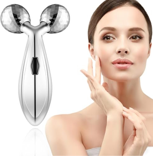 CATOR 3D Massaggiatore Viso, Rullo Massaggio Viso per Lifting Viso e Massaggiatore Rassodante, Rilassamento Muscolare Antirughe, Rullo Massaggio per Viso e Corpo