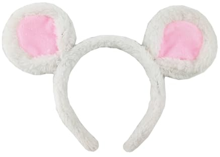 HAICN Mausohren Stirnbänder Weiche Plüsch Niedliche Ohren Kopfbedeckung Waschen Gesicht Stirnbänder Cartoon Tier Verkleidung Haarschmuck für Halloween Party Cosplay Supplies