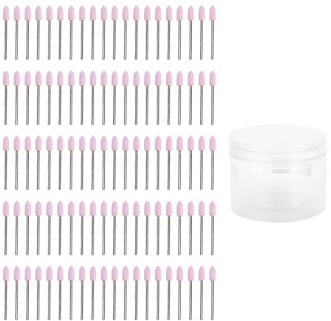 YUYTE 100 Stück Kegelförmige Nagelbohrer, Quarz-Wolframstahl-Nagelhautentferner-Bits für Professionelle Maniküre-Maschinen