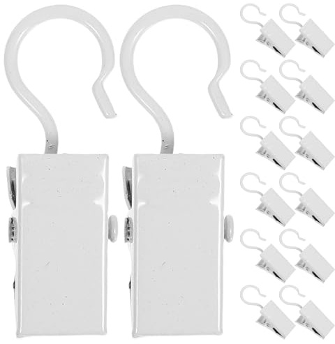 MAGICLULU Lot de 50 Crochets à Pince en Métal pour Rideaux de Fenêtre, Fixation Sécurisée, Couleur Blanc Nacré, Supports Robustes Polyvalents pour Installation Facile et Réglage Rapide