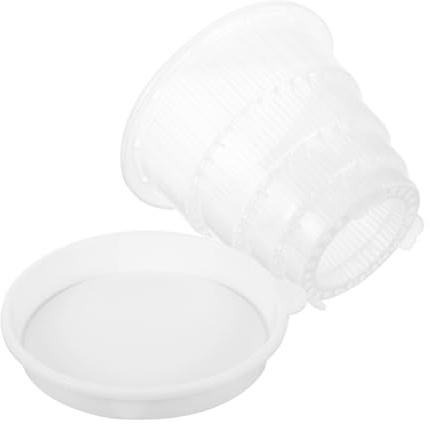 Luxshiny Plastic Orchid Pot with Air Column and Saucer, 15cm Breathable Garden Flower Planter for Indoor and Outdoor Planting