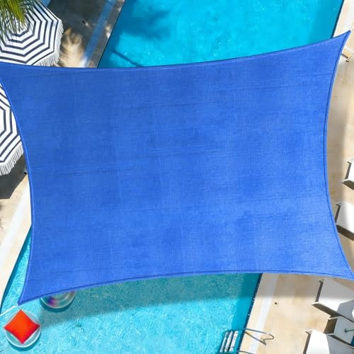 Tenda A Vela 3x4m Rettangolare Vela Ombreggiante 185gsm HDPE Traspirante Protezione Raggi UV 95% per Esterno Giardino terrazza, Blu