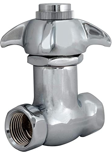 EZ-FLO 1/2 Inch IPS Self-Closing Stop Valve, Brass Plumbing Fitting, Chrome, 10187LF