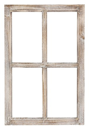 Nostalgie Holz Deko Fenster Holz natur gewischt 40 x 2 x 60 cm