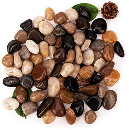 18 Pounds Pebbles Aquarium Gravel River Rock, Natural Polished Decorative Gravel, Polished Pebbles,Garden Ornamental River Pebbles Rocks, Mixed Color Stones for Landscaping Vase Fillers (18.3)