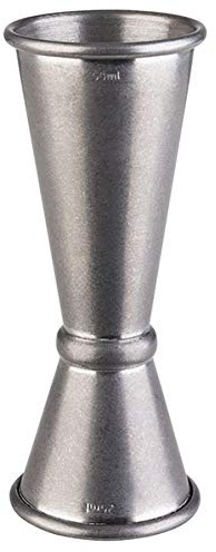 APS 93355 Barmaß, Ø 4 cm, Höhe 11 cm, Edelstahl, Füllmenge 15/25 / 35/50 ml, Antik-Edelstahl-Look