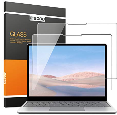 MEGOO [2 Stück] Glas Displayschutzfolie für Microsoft Surface Laptop Go 2 12,4 Zoll 2022-Version und Surface Laptop Go 12.4 2020-Version，Schutzglas Anti-Kratzer,Schutzfolie HD Transparent