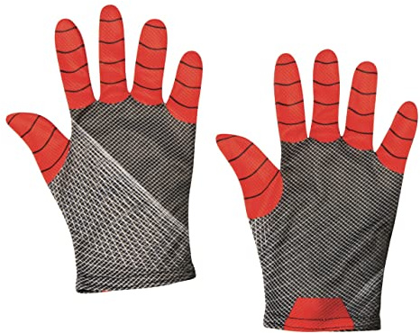 Rubie's Offizielles Kostümzubehör Spider-Mans Handschuhe, No Way Home, Marvel, Version 3, Einheitsgröße, rot/schwarz