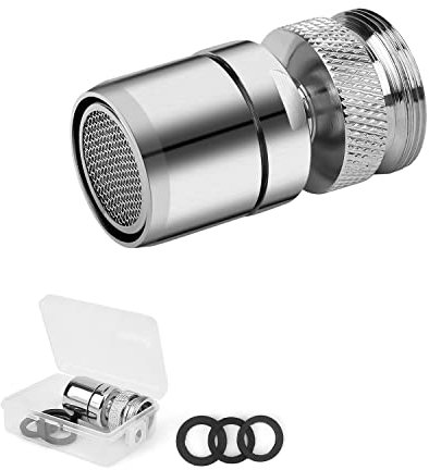 WJUAN Aeratore del Rubinetto, Aeratore Lavello, Girevole a 360° Splash Water Saver per Rubinetti da Cucina e Bagno con Filettatura Esterna M22 o Filettatura Interna M24