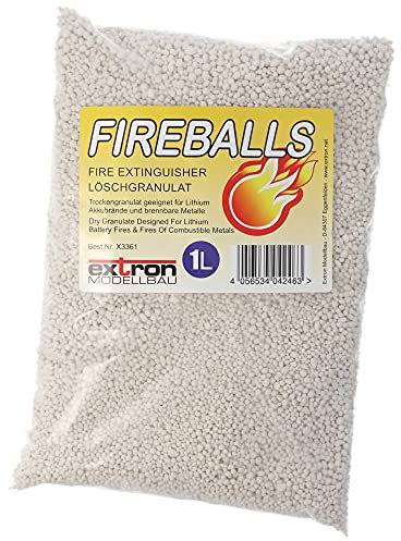 Extron Fireballs - Granulado extintor para baterías de litio, protección contra incendios, 1 litro
