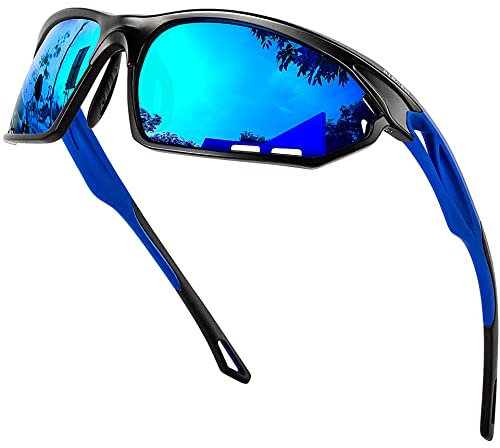 Bircenpro Sport Sonnenbrille für Herren Polarisiert: UV Schutz Verspiegelt Sportbrille für Männer Baseball Radfahren Fahren Angeln Golf Motorrad Laufen