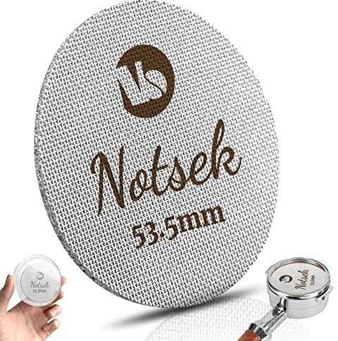 NOTSEK Puck Screen 54mm, Espresso Puck Screen for 54mm Portafilter, with Acrylic Storage Box, Resuable 1.7mm Thickness 150μm, 316L Stainless Steel, Coffee Filter Screen, Lower Shower Screen