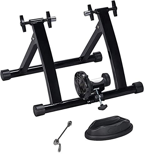 costoffs Turbo Trainer Indoor Exercise Bike Trainer Bicycle Magnetic Turbo Trainer Stationary Bike Training Stand Bike Stand for Indoor Riding Black