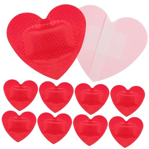 BESTonZON 25 Piezas Vendaje En Forma De Corazón Para El Cuidado De Heridas Adhesivos Para Heridas Vendajes De Emergencia Para Niños Curitas Portátil Impermeable Pequeño