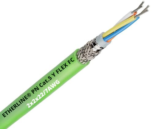 Lapp 10m Etherline PN Cat.5e Y Flex FC Lan Kabel - 2x2x22 AWG Typ B | Datenleitung für Profinet, EtherCAT & Ethernet IP - UV-beständiges Verlegekabel - SF/UTP Schirmung - LABS-frei