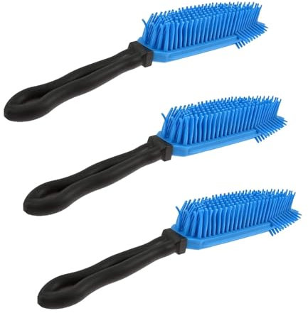 PEBBLE HUG 2 in-1 Pet Hairbrush and General Rubber Hand Brush for Cleaning Furniture Floor Sweeper, & Lint Remover Brush Rubber Massage, Easy To Use (3 Pcs)