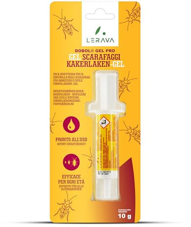 LERAVA® Gel scarafaggi e blatte [PRONTO ALL'USO] - 10g - Insetticida scarafaggi contro tutte le specie di scarafaggi - Esca scarafaggi per interno - scarafaggi disinfestazione casa - anti scarafaggi