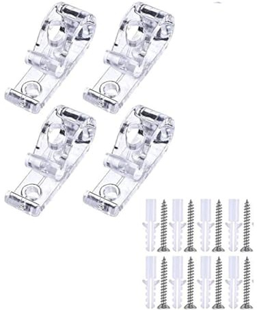 8 Sets of Clear Cord Guides Plastic Cordless Blinds Cord Roller Blinds Chain Fix Hook with Expansion Screw Window Blind Cord Holder for Roller Blinds