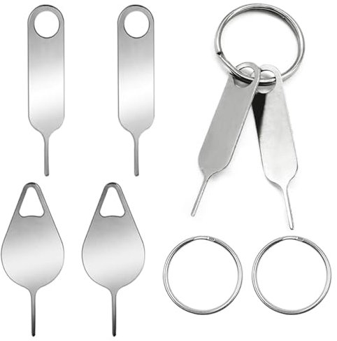 2 Pcs Specially Sized Sim Card Tray Removal Key + 2 Pcs Universal Sim Card Tray Removal Key Eject Pins, with 2 Key Rings, for Samsung Galaxy Galaxy Note Z Fold Series iPhone iPad Google Phone
