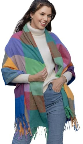 DiaryLook Karierter Warmer Deckenschal für den Winter, Lange Damen-Schals, kariert, weich, Wolle, Tartan-Schal für Frauen