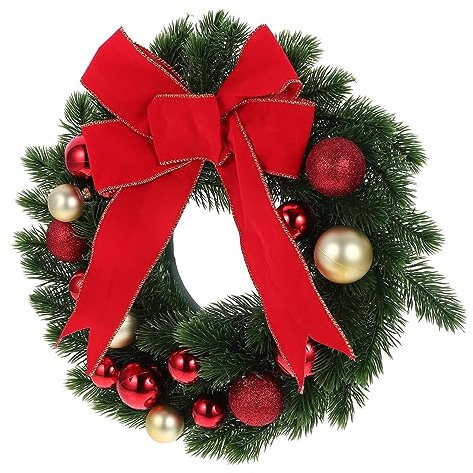 Cabilock Guirlande de Noël Couronne Artificielle de Noël Christmas Garland Christmas Wreath décoration décor couronnes de Fleurs pour Porte d'entrée Couronne de Porte d'entrée