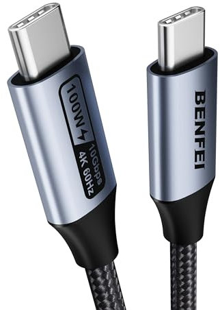 BENFEI USB C Monitor Kabel 4K@60Hz 0.9M,USB C VideoKabel,100W 20V/5A PD Schnellladung,10Gbps USB 3.2 Gen2 Datenkabelkompatibel mit Thunderbolt 4/3 iPad Pro Display SSD