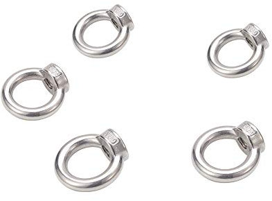 Augenbolzen, Ringmutter aus Edelstahl 304, Innengewinde, runde Form, for Seilbefestigung, Marine, Industrie, Silberton, 5 Stück(M5)