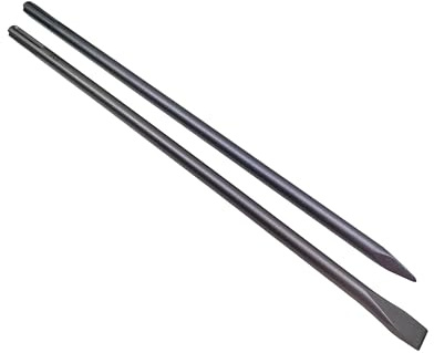 24-Inch SDS Max Chisel Set - 1 Inch Flat and Point Chisel - Heat Treated 40Cr Alloy Steel