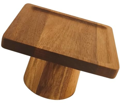 IMIKEYA Présentoir à Gâteaux en Bois Carré Khaki Grosse Capacité | Desserts et Fruits, Circulation D’air Améliorée, Finition Polie, Belle Addition pour Table de Repas