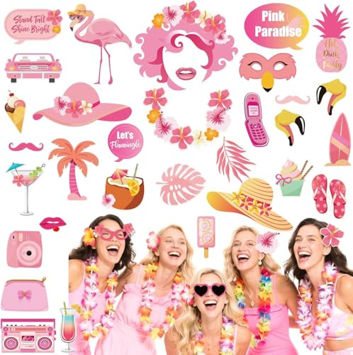 SUNBEAUTY Sommar flamingos fotorekvisita båtrekvisita Hawaiian strand party foto rekvisita