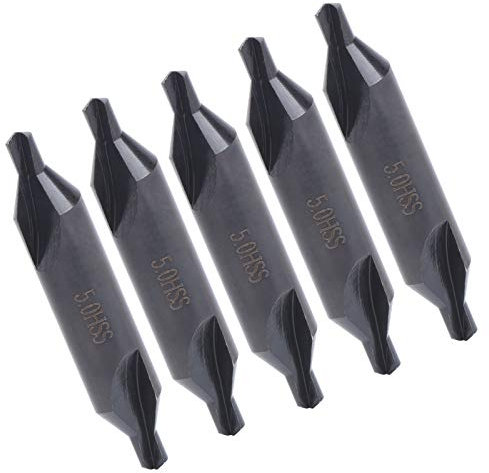 Punte Trapano Centrate in Acciaio Ad Alta velocità 5 Pezzi, Punte Trapano Centrate 5 Mm Punte Trapano per Fresatrici e Utensili di Perforazione Resistenti